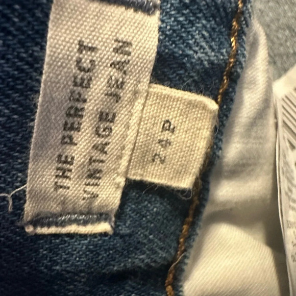 Madewell The Perfect Vintage Jean Straight Leg Jeans Size 24P distressed raw hem - Picture 3 of 5